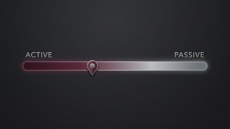 Spectrum bar illustrating the difference between active and passive income online